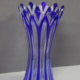 Large Bohemian Crystal Vase, Lotus Model Circa 1950