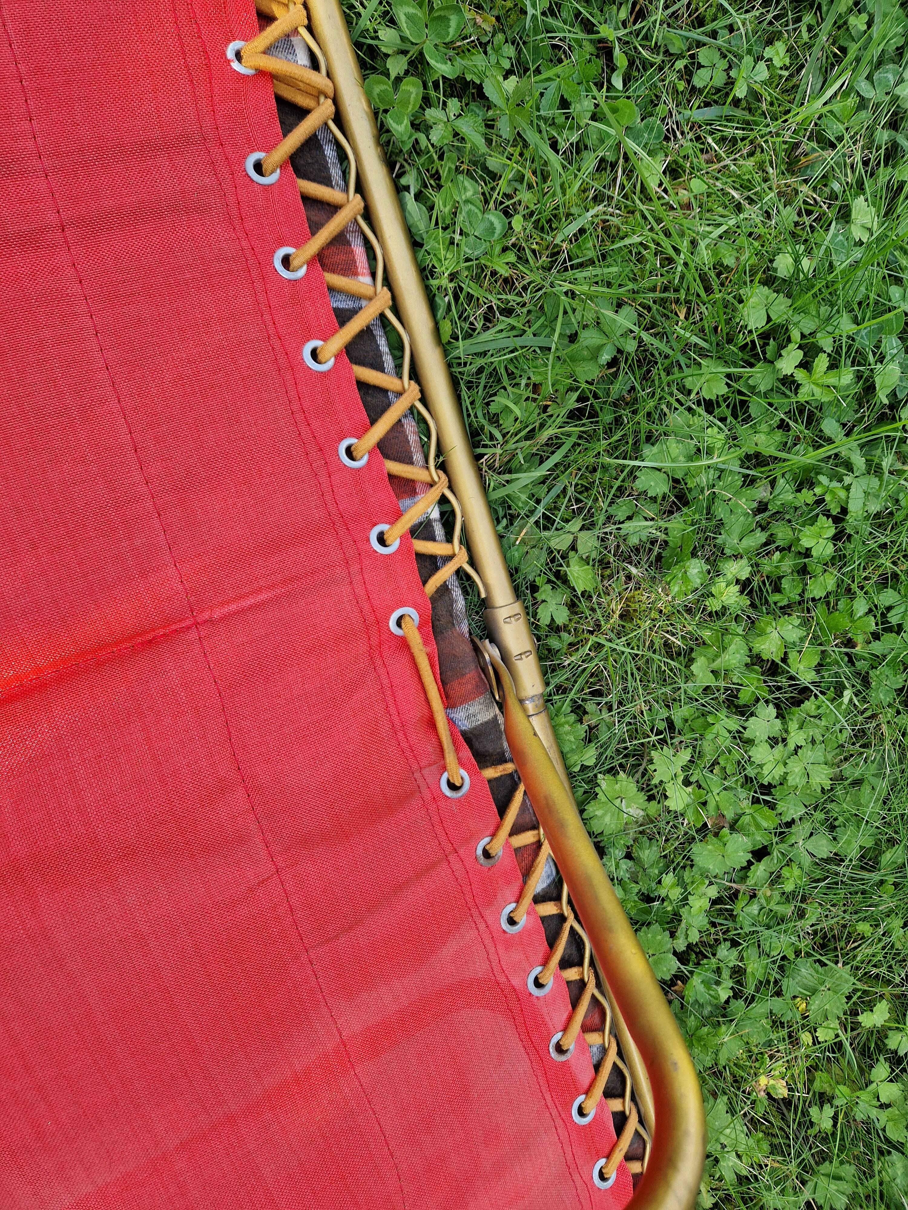 Extra bed, quilted sun lounger, Lafuma vintage 1970