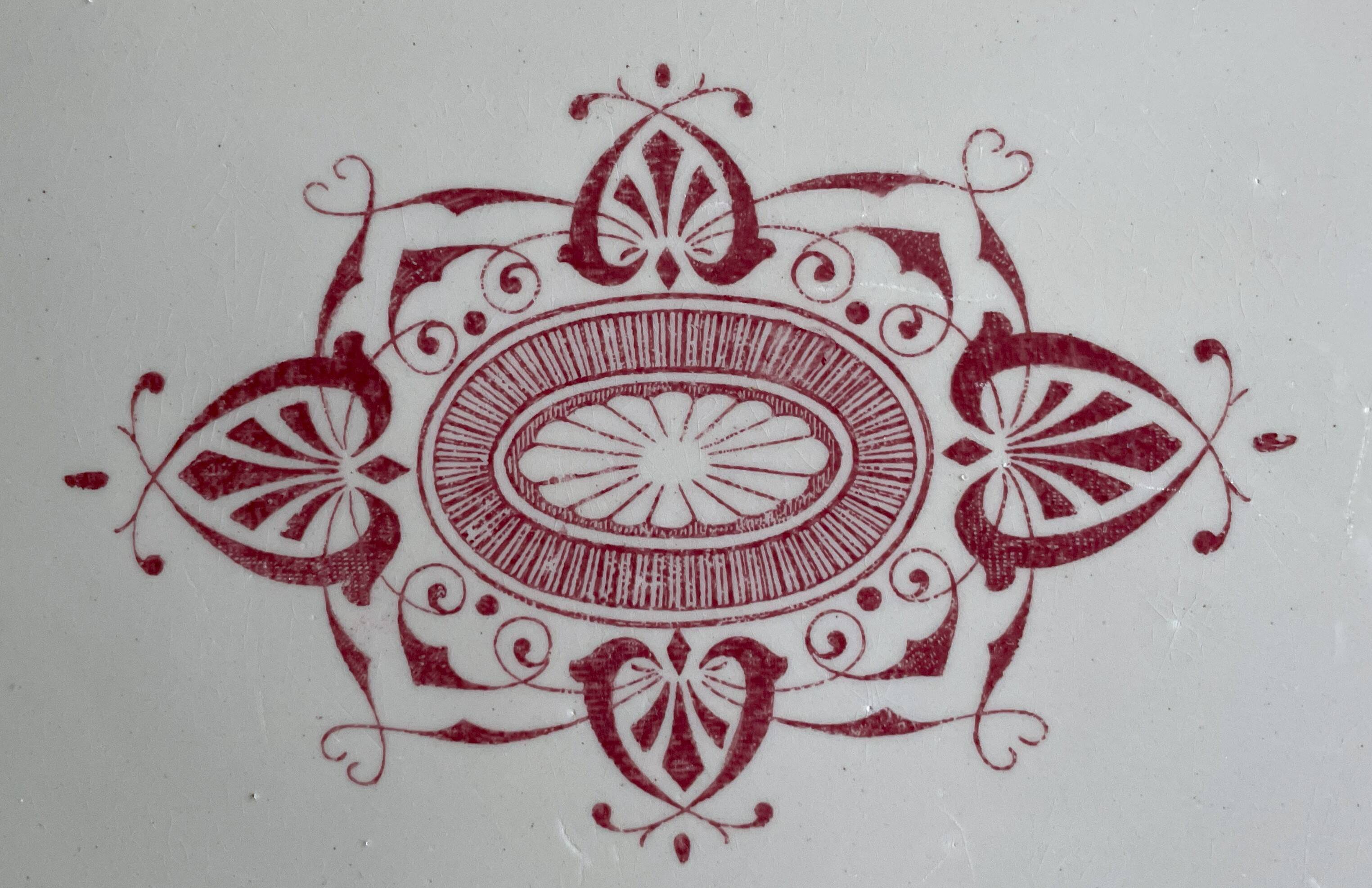 Old earthenware serving dish from Creil & Montereau