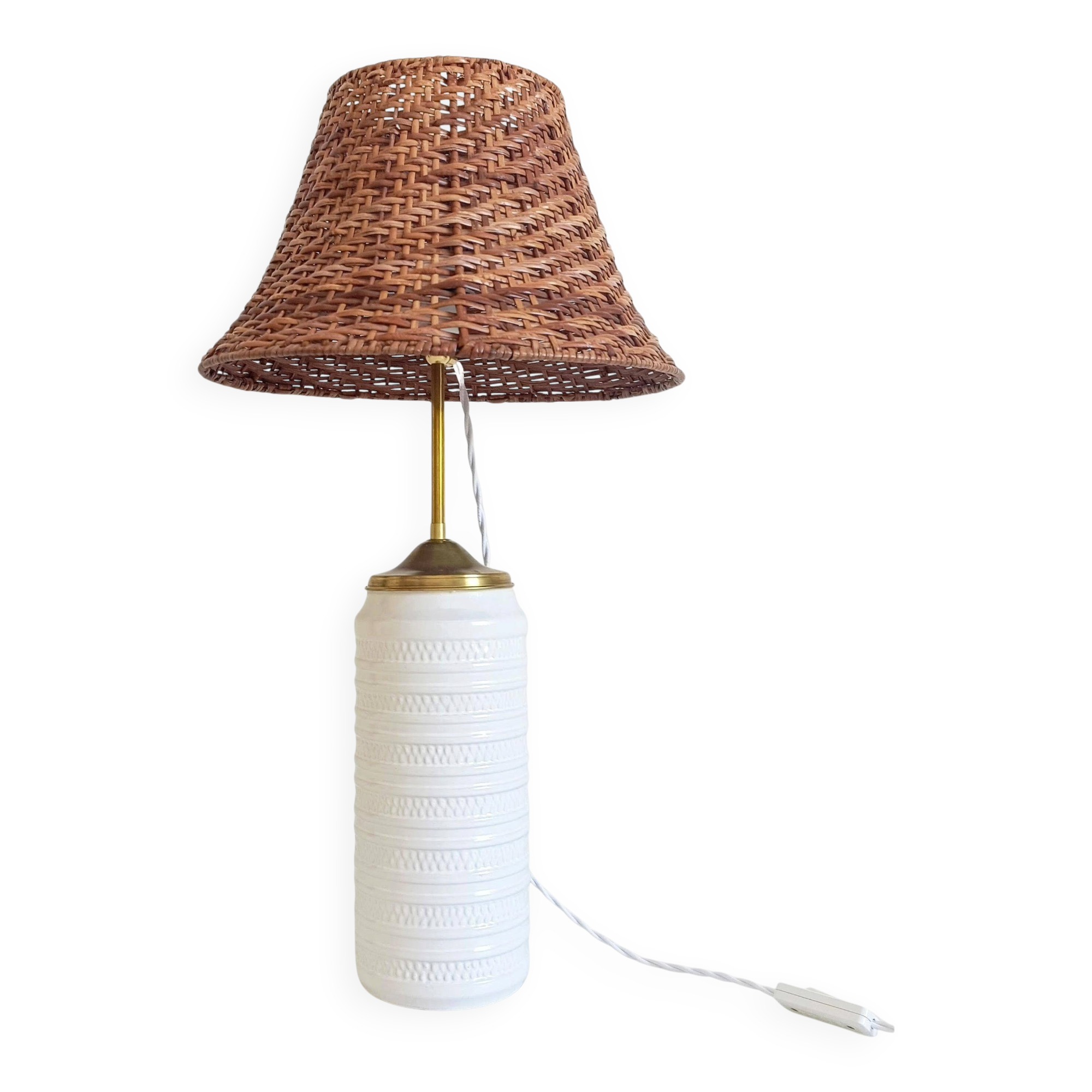 Midcentury Ceramic and Brass Table Lamp by Carstens Tönnieshof, 1960s