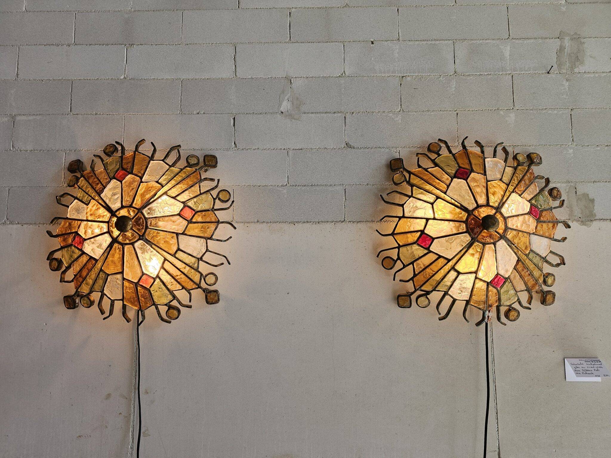 Set of wall lamps by Albano Poli for Poliarte