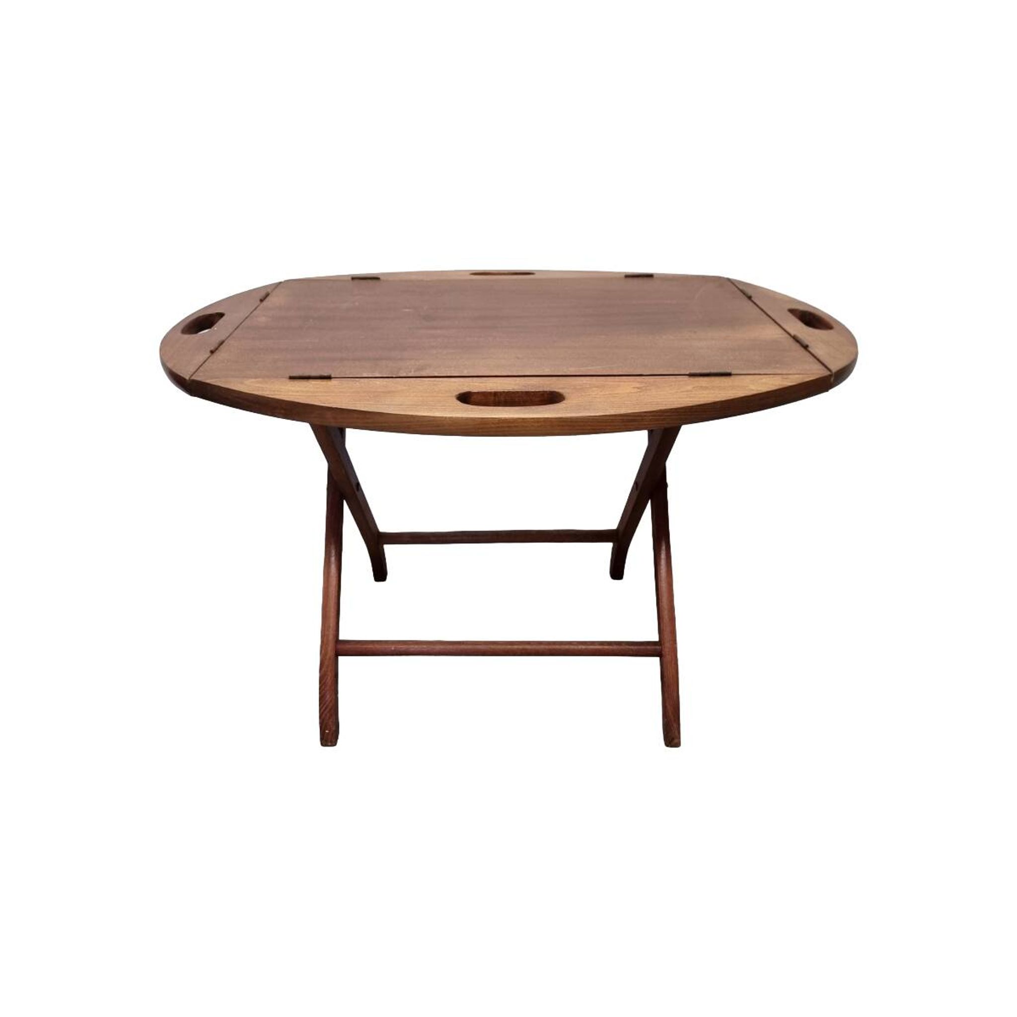 Table basse vintage en acajou avec plateau, années 1970