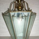Brass lantern with 6 beveled glasses