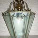 Brass lantern with 6 beveled glasses