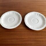 Set de 2 soucoupes Villeroy & Boch, série Manoir, porcelaine vitro blanche vintage
