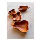 Vintage pear-shaped teak bowl