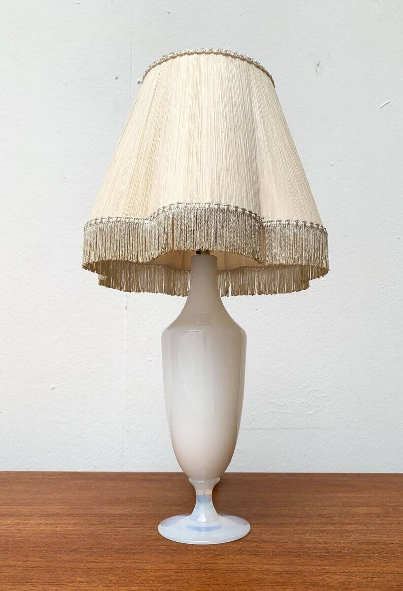 French opaline glass table lamp from the mid-century Sèvres, 1960s.