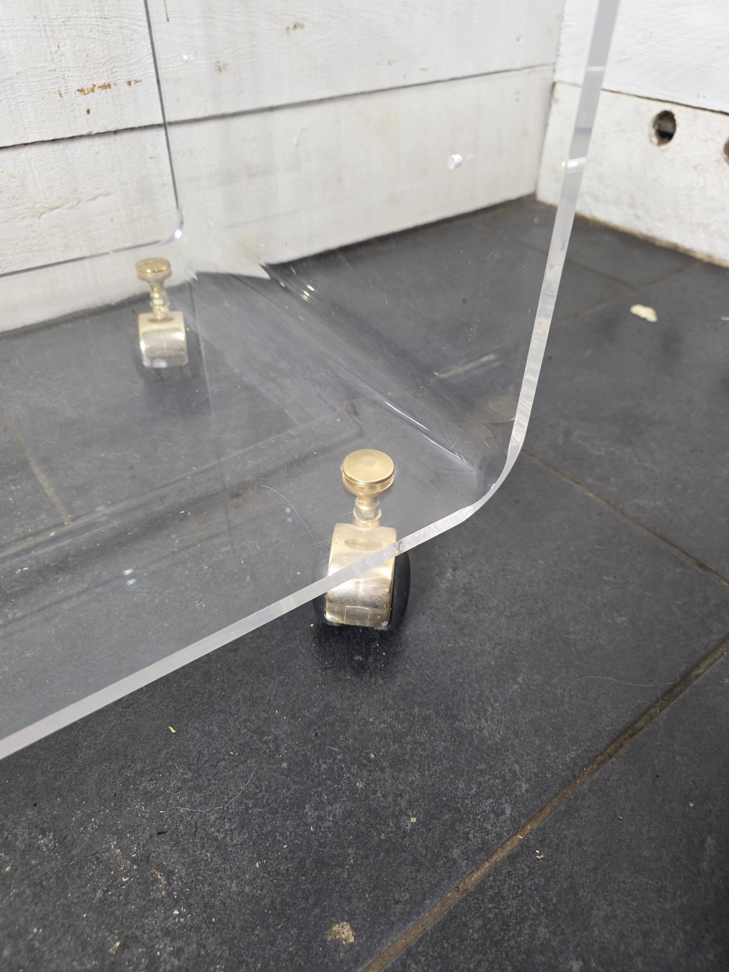 Vintage Plexiglas and Glass Coffee Table by David Lange 1970s