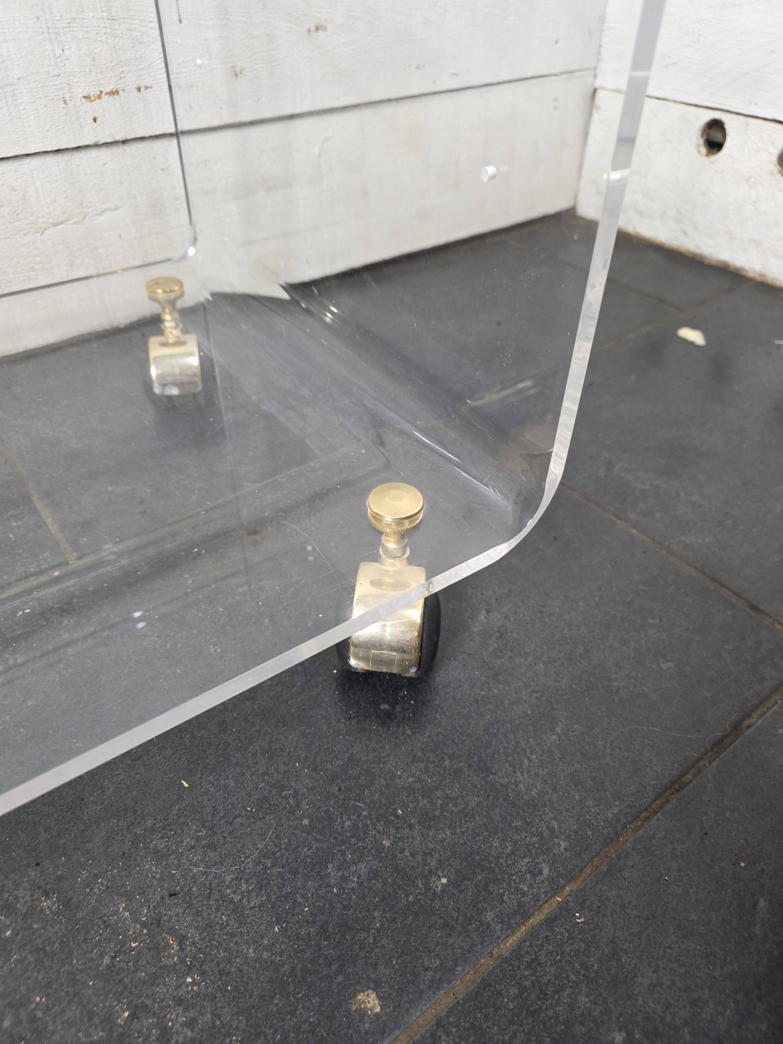 Vintage Plexiglas and Glass Coffee Table by David Lange 1970s