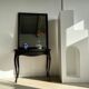 Rectangular mirror in molded blackened wood, beveled glass