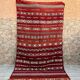 Tapis Zemmouri ancien, tapis berbère tissé à plat, tapis marocain fait main, décoration d'intérieur
