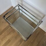 USM Haller Glass and Light Grey 1/2 Side Table