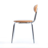 Midcentury Chair By Kovona In Leatherette And Chrome, 1970s