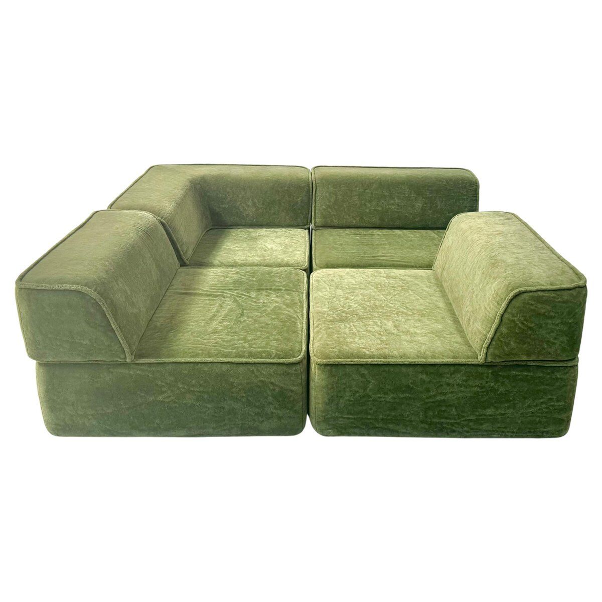 Swiss Vintage Modular Trio Sofa in Green Fabric by Team Form AG for Cor.