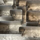 Ensemble d'étagères murales ZigZag par Joëlle Ferlande & François Monnet pour Kappa Uginox années 1970