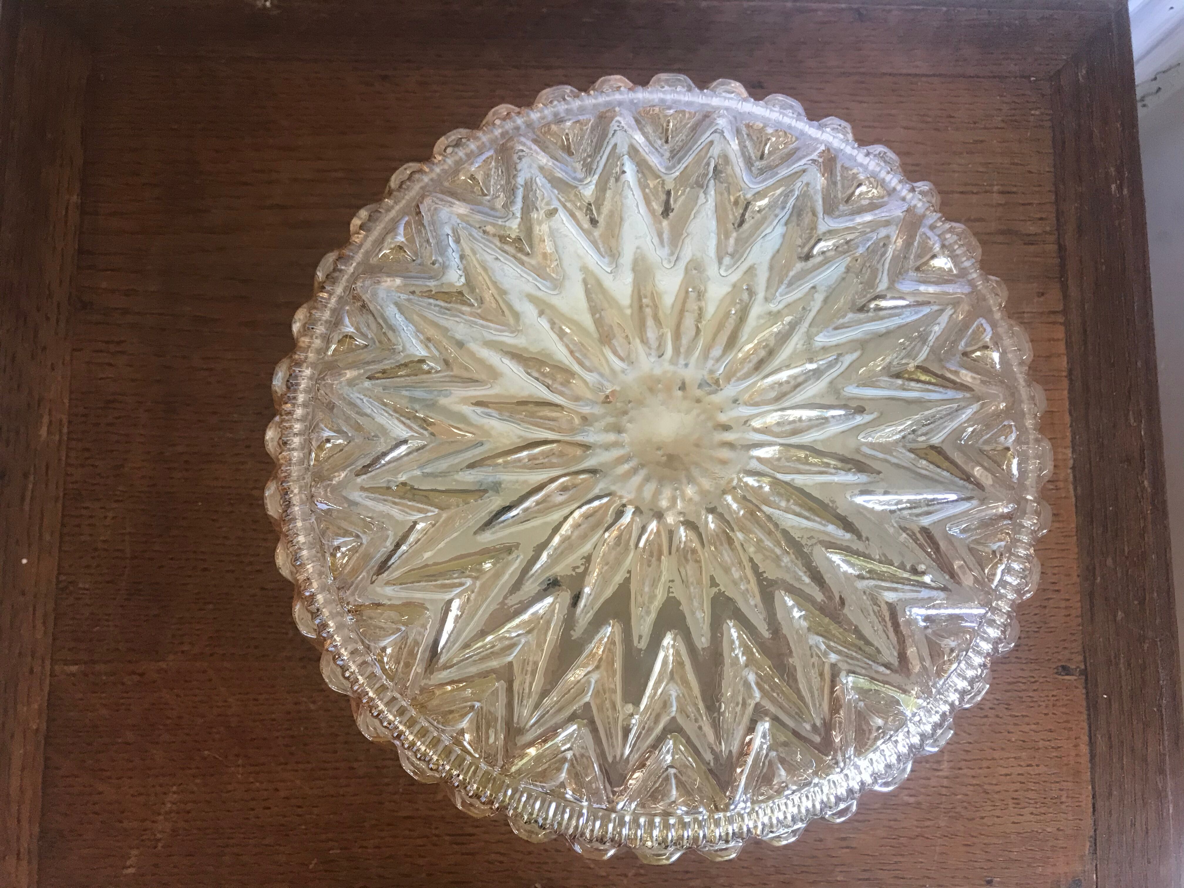 Vintage iridescent amber ceiling