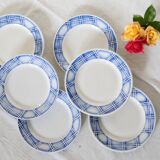 Set of 6 Sarreguemines dessert plates, Rostand pattern
