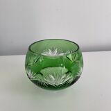 Green and chiseled crystal bowl