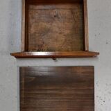 Bedside table in solid walnut with Marble Ste Anne, 1900