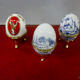 Porcelain egg-shaped boxes