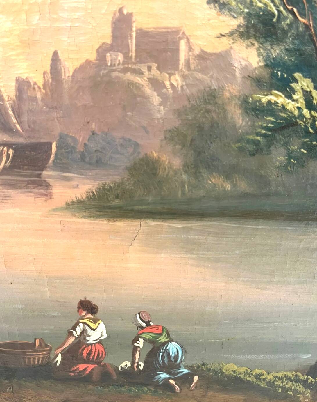 French school of the 19th century. Port scene. Oil on canvas, framed.