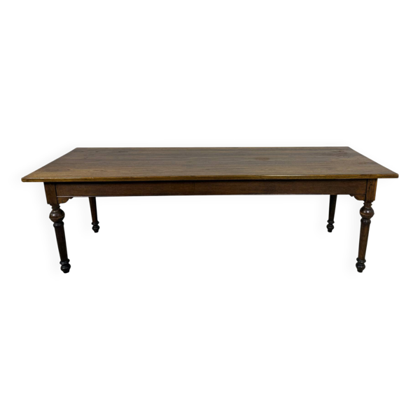 Grande table de ferme ancienne en chêne – 229 cm