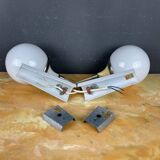 Italian white wall sconces from the mid-century by Targetti Sankey, 1960s, set of 2.