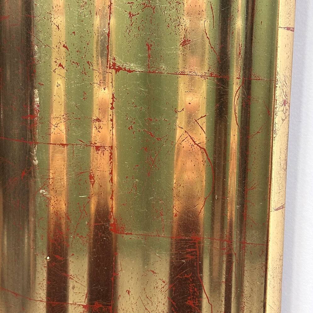 Very large Deknudt mirror with faux gold leaf frame, 1980s. Belgium