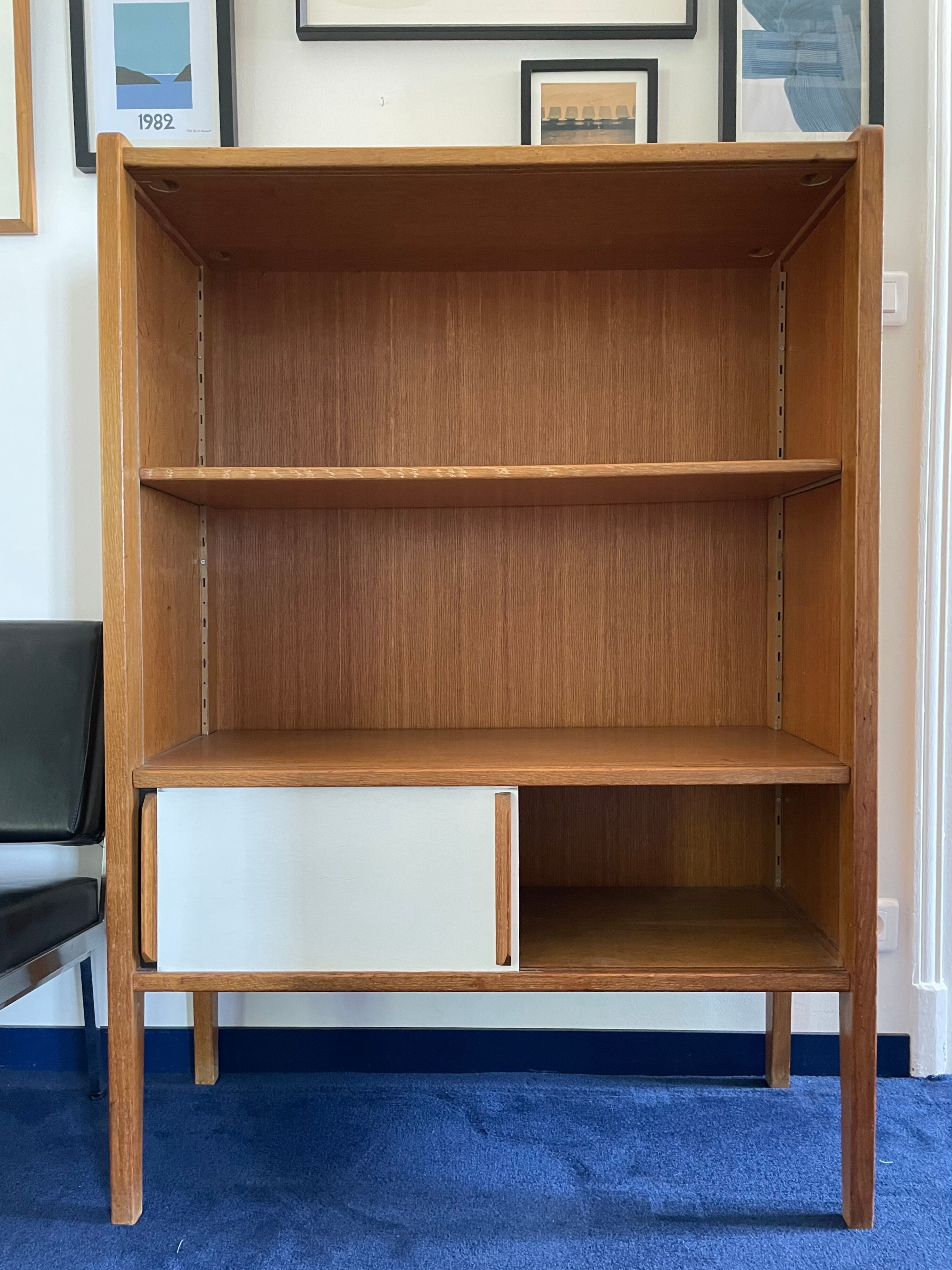 Scandinavian vintage library storage cabinet