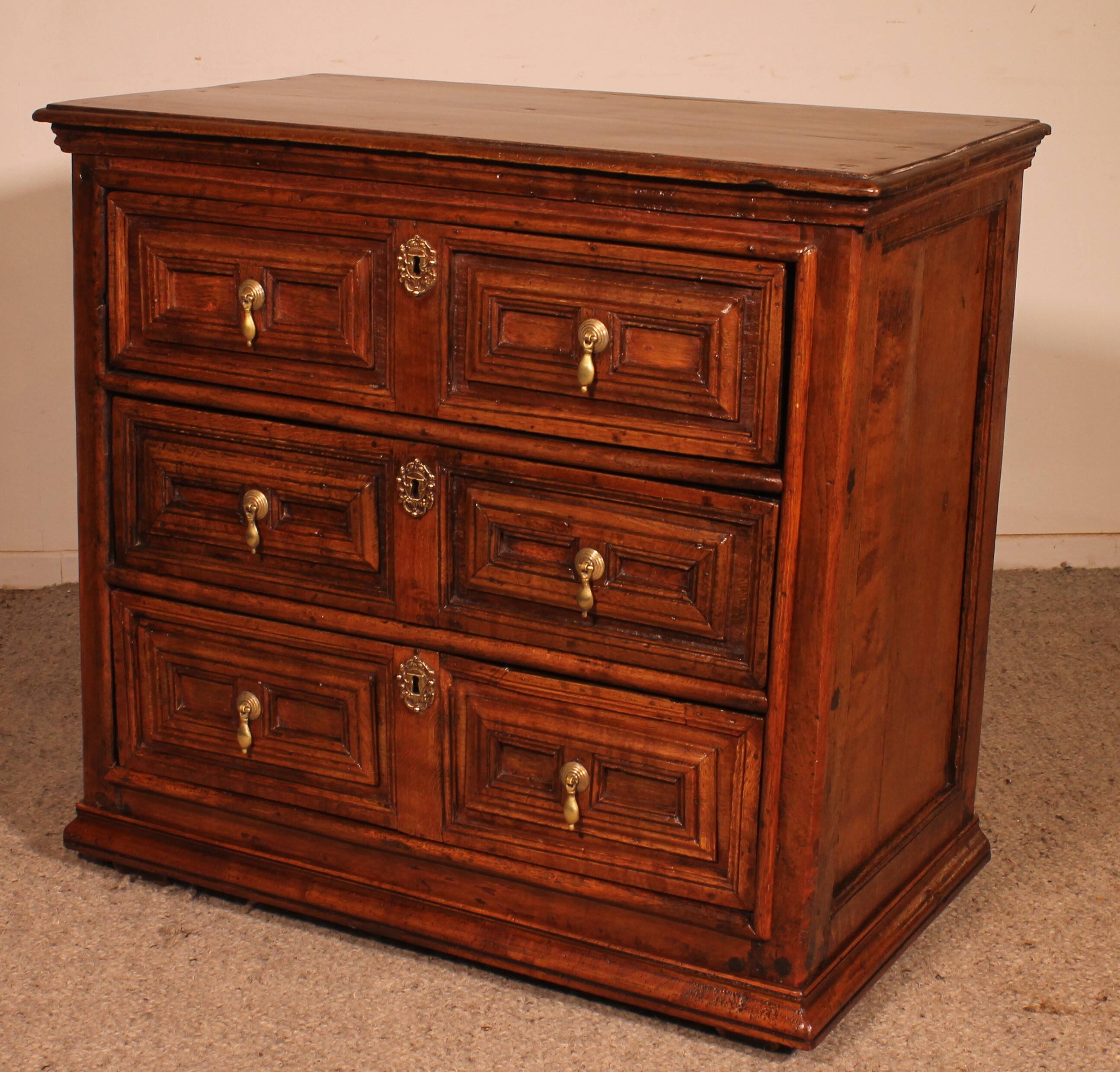 Small 17th Century Oak Chest of Drawers by William and Mary