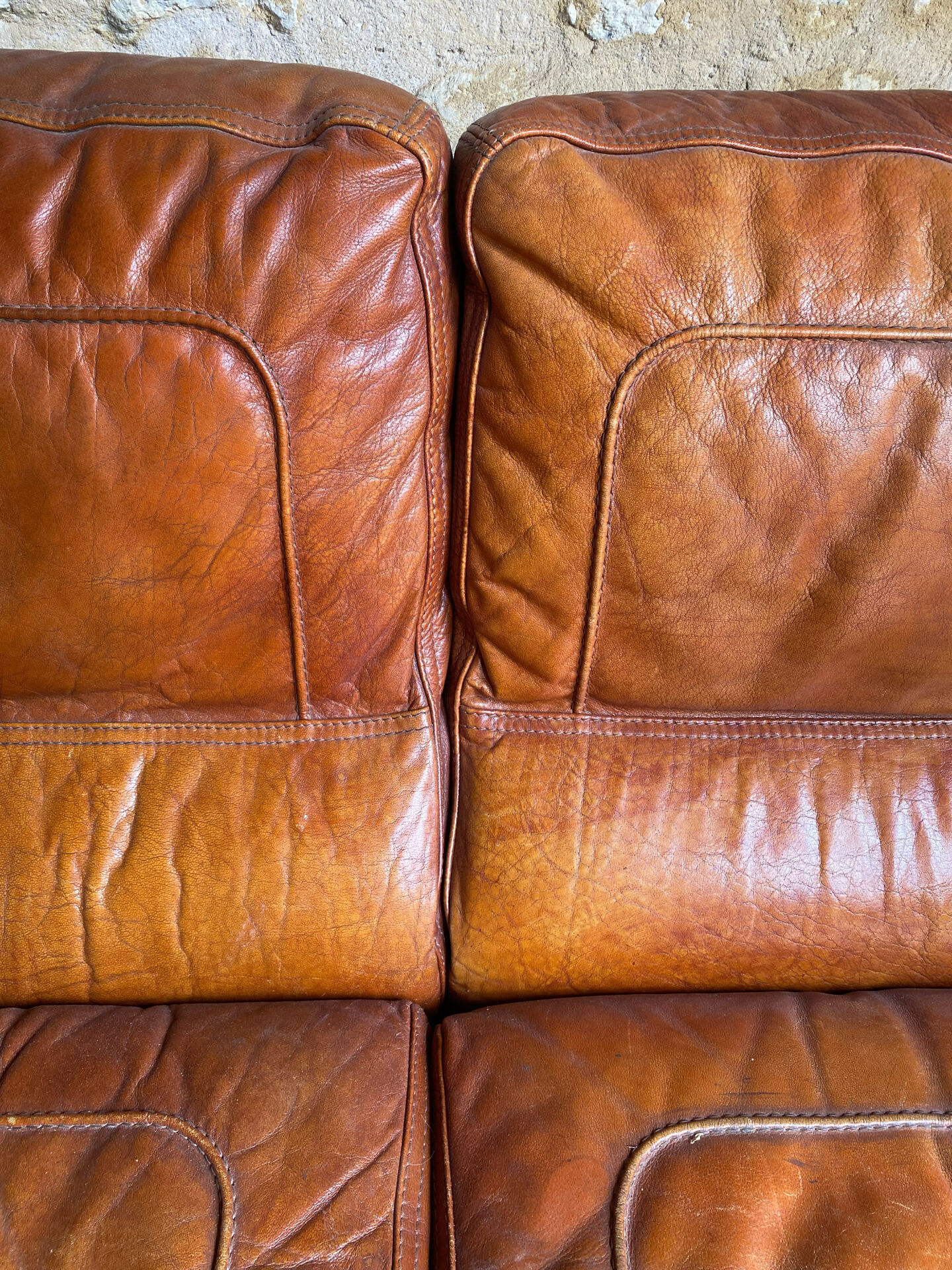Canapé cuir vintage 2 places 