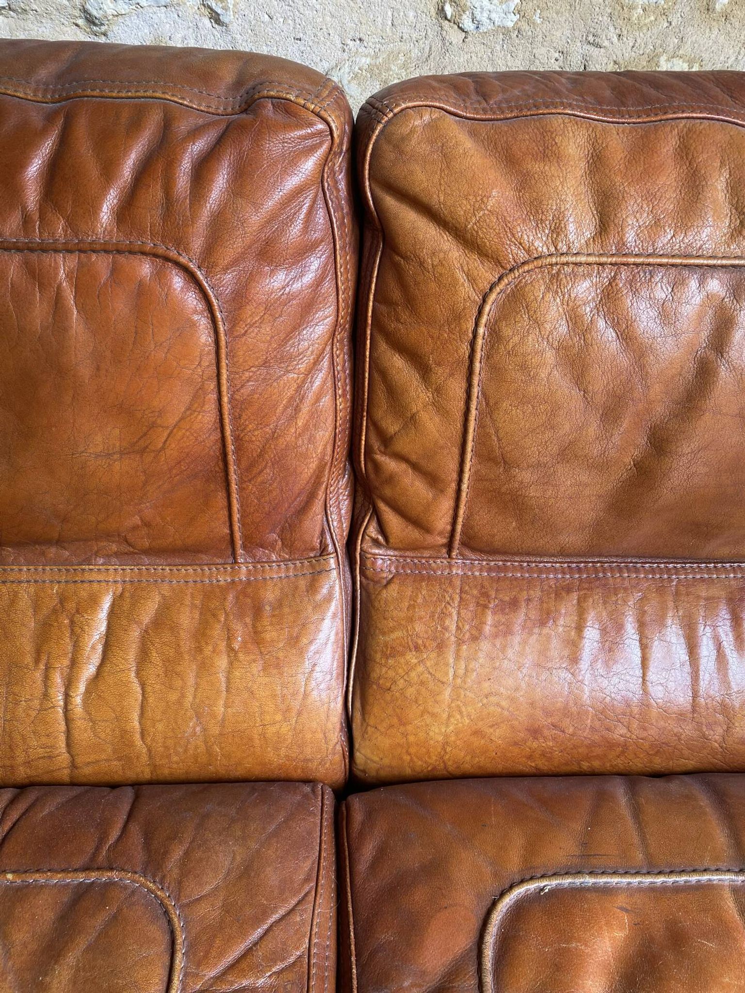 Canapé cuir vintage 2 places 