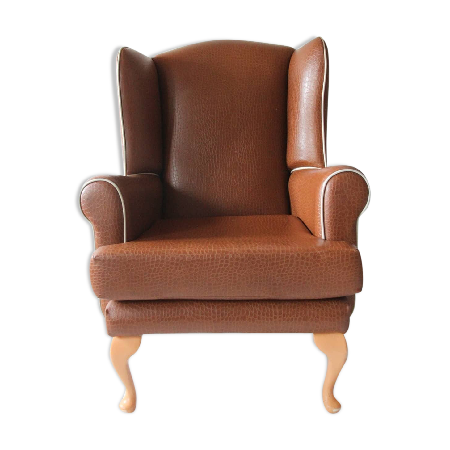 Chaise à dossier vintage marron