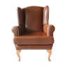 Vintage brown faux wingback chair