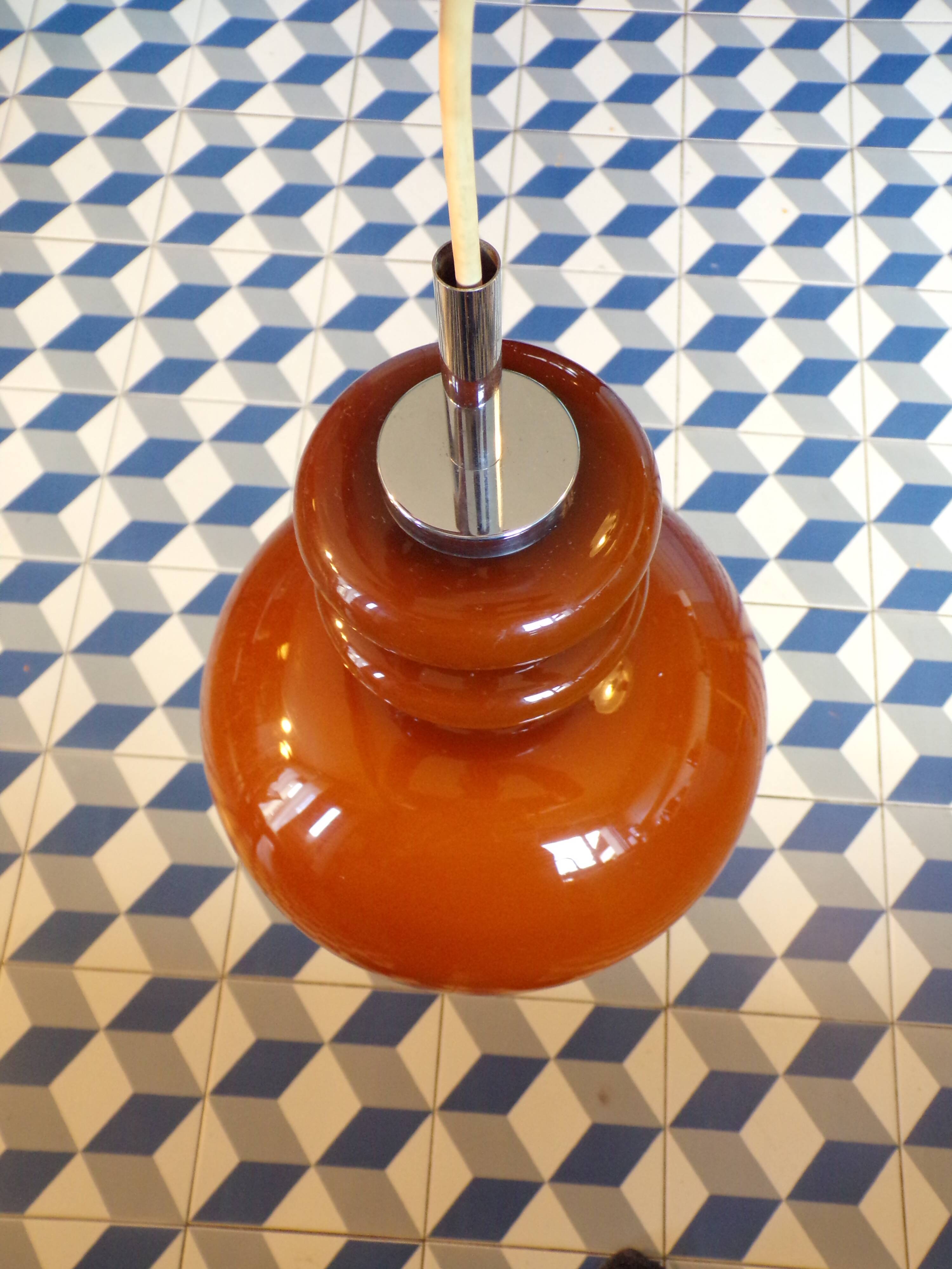 Peill & Putzler opaline brown pendant light