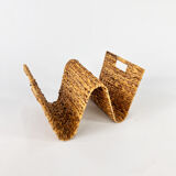 Mid century seagrass magazine rack, 1960s