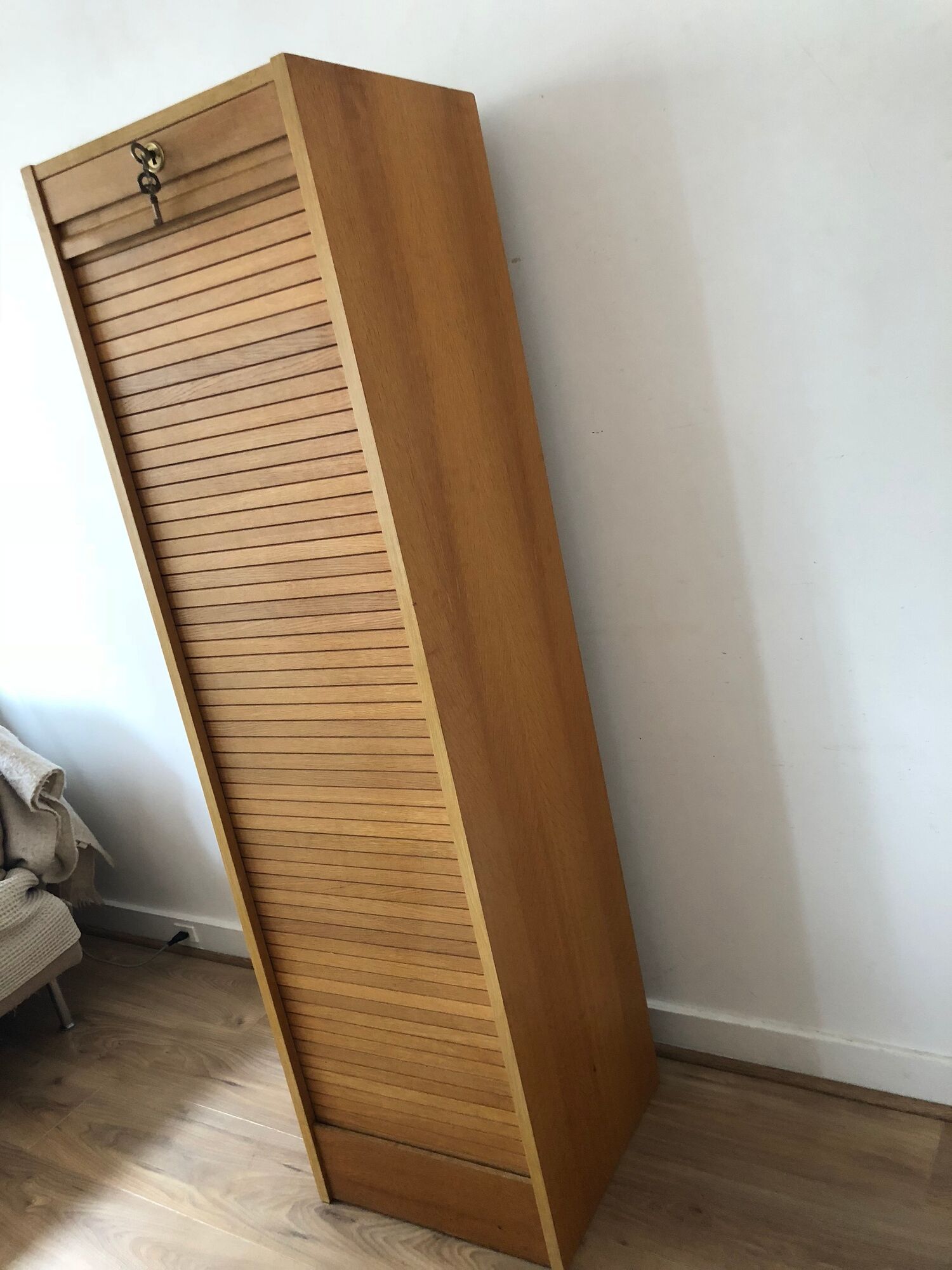 Classeur à rideau vintage en bois année 50/60