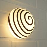 Applique murale vintage Pop Art en verre noir et blanc