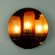 Mid century sconce wall lamp copper metal glass
