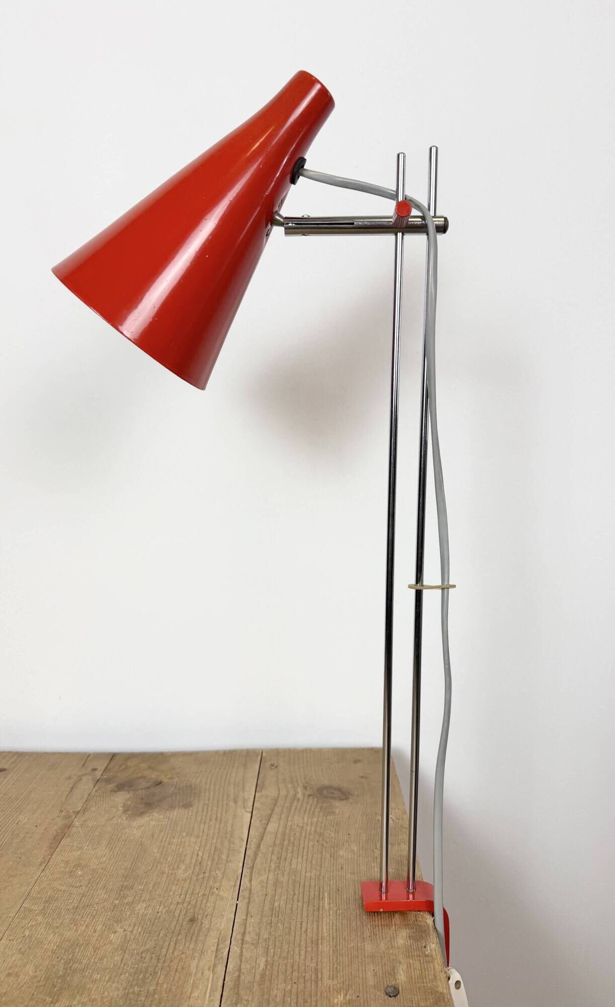 Vintage Red Table Lamp by Josef Hůrka for Lidokov, 1960s