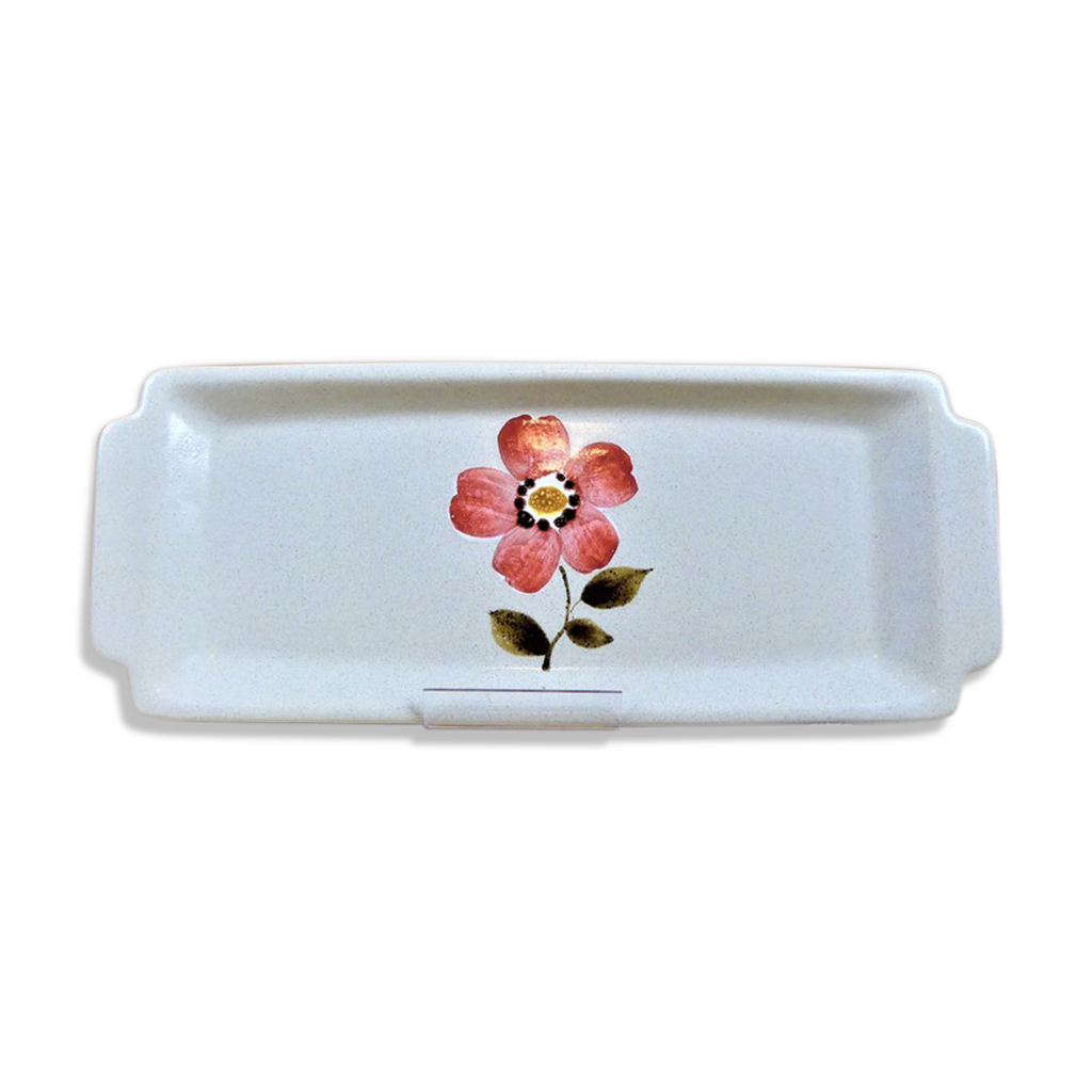 Plateau Vintage En Émail Blanc Fabriqué à La Main - Rectangulaire Rétro Pour Gâteaux, Pain Et Décoration (16 Cm X 22 Cm X 3 Cm)