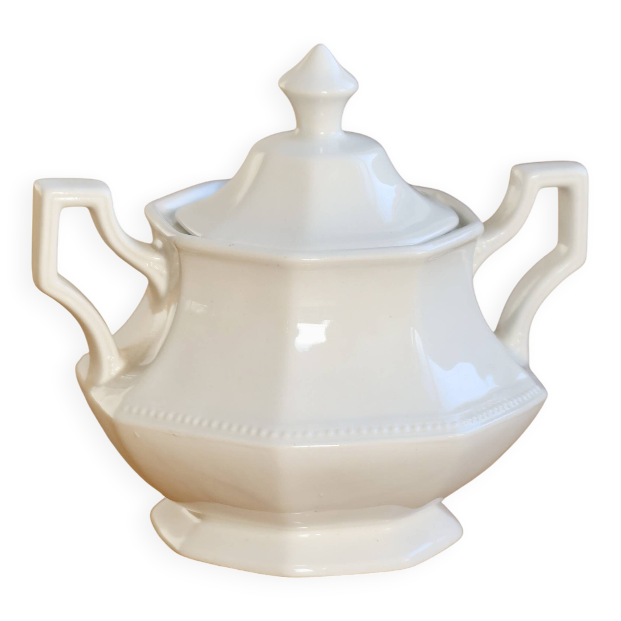 Vintage sugar bowl Johnson Brothers Pearl pattern porcelain
