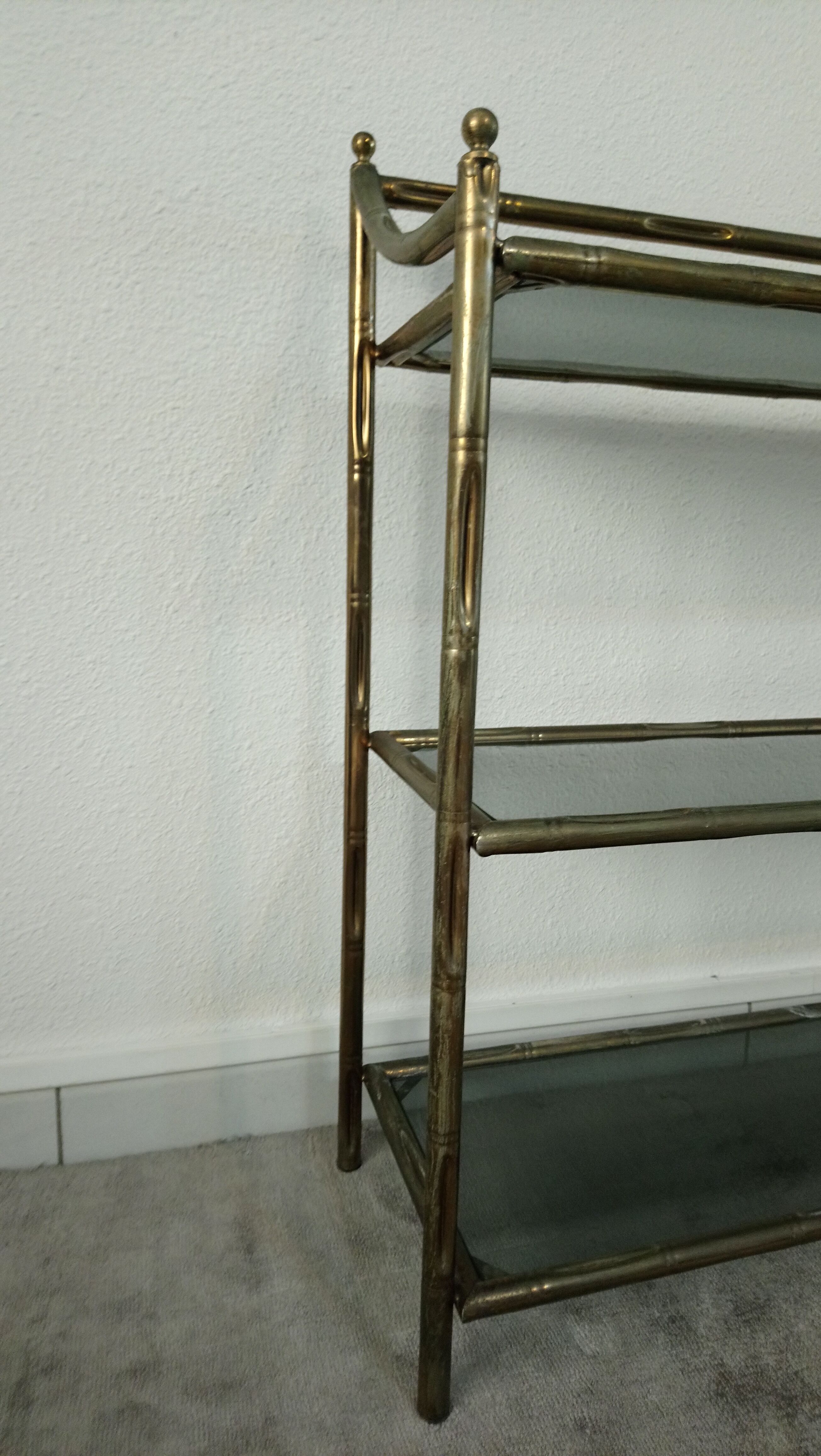 Shelves brass and glass 60 years