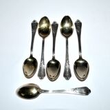 DEETJEN Lot of 6 silver-plated metal moka teaspoons Louis XV Rocaille no. 25