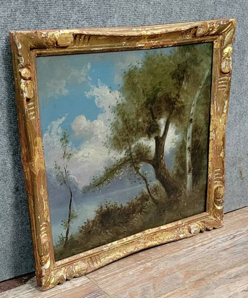 Da Silva after Corot: oil painting on panel landscape late 19th century