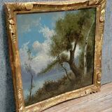 Da Silva after Corot: oil painting on panel landscape late 19th century