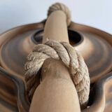 Roped soup tureen in stoneware from the potters of the Salins-les-Bains Abbey