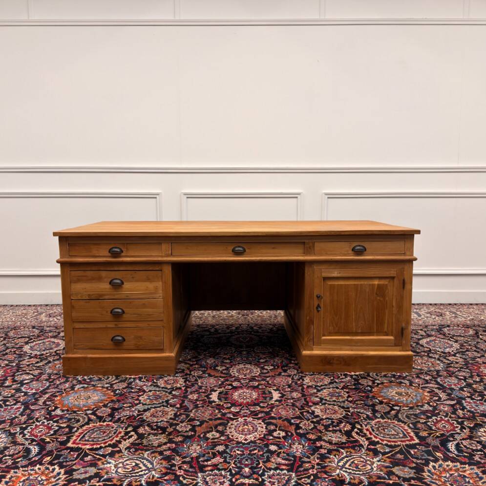 Large classic English desk with back panel