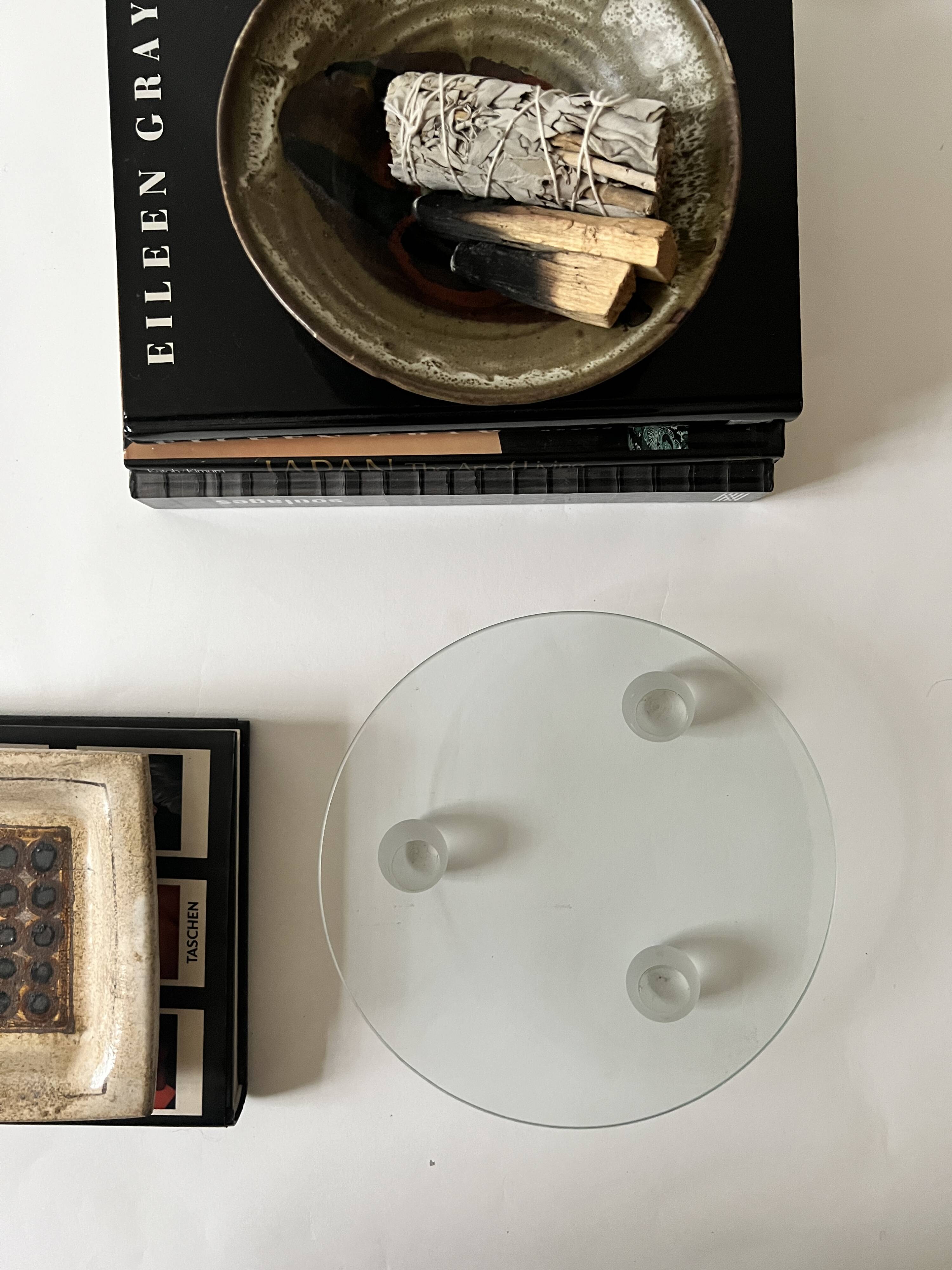 Large Italian glass and spherical frosted glass empty pocket, 1970 design