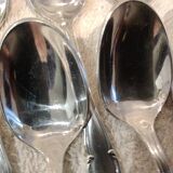 12 silver-plated metal mocha spoons, Ercuis Valencay silversmith, 10cm